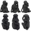 Beeld apen horen zien zwijgen zwart 12 cm set van 3 | 24 stuks