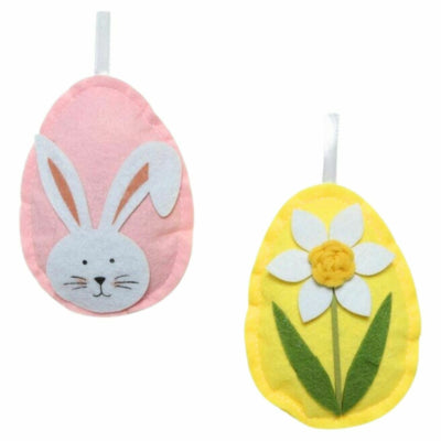 Colgante huevo de Pascua de fieltro 11,5 cm 2 surtidos | 72 piezas