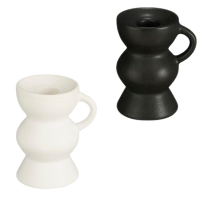 Candeliere veneto bianco e nero 9,5 cm 2 assortiti | 36 pezzi