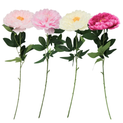 Flor artificial peonía 77 cm 4 surtidas | 36 piezas