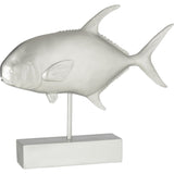 Statua J-line a piedi pesce tropicale color argento 51,5 cm | 2 pezzi - afbeelding 1