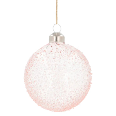 Ngk Bola navideña de cristal de lujo moteado rosa 10 cm | 12 piezas