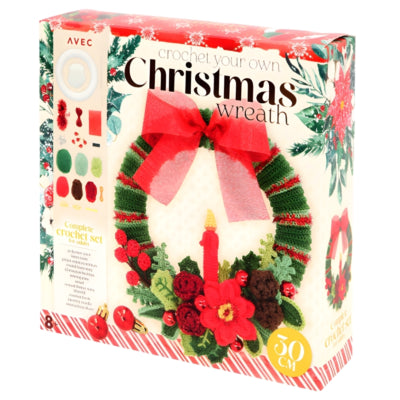 Avec kerstkrans haakpakket diy 30 cm | 12 stuks