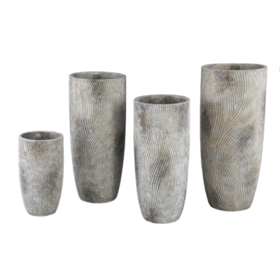 Vaso da fiori Ptmd linc s grigio 30 cm | 6 pezzi