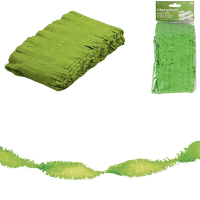 Folat twist slinger crêpepapier groen 6 meter | 24 stuks
