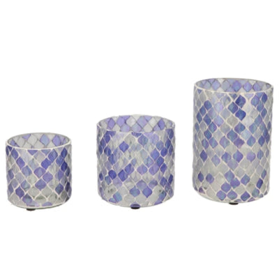 Daan kromhout theelichthouder mosaic s paars 8 cm | 24 stuks