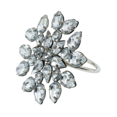 Portatovagliolo Ptmd steinar color argento 7 cm | 24 pezzi