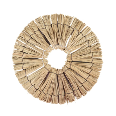 Decorazione murale boho in vimini naturale 22 cm | 12 pezzi