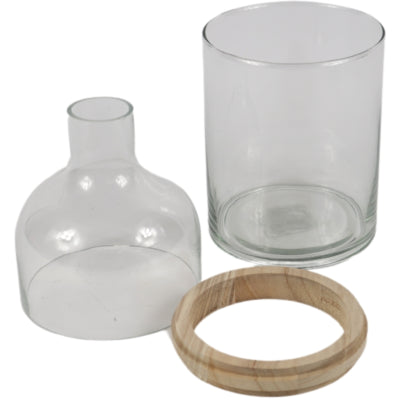 Vaas glas transparant 28,7 cm 3 delig | 9 stuks