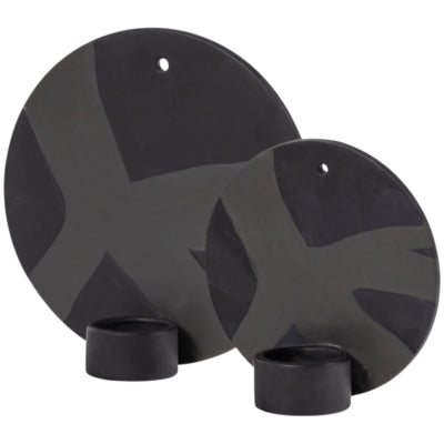 Portacandelina da parete nero 20 cm set da 2 | 6 pezzi