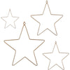 Hanger sterren kerst goudkleurig 30 cm set van 4 | 10 stuks