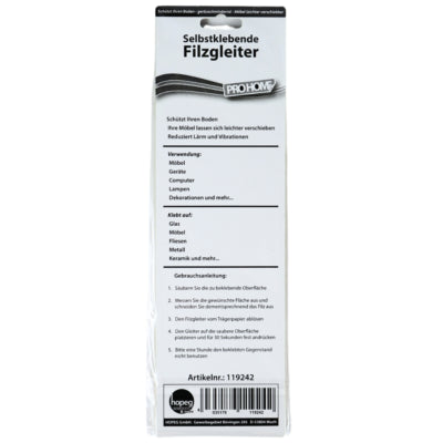 Pro home fieltro autoadhesivo 9 x 25 cm 4 surtidos | 100 piezas