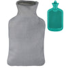 Relaxdays warmwater kruik met hoes turquoise grijs 2 l | 6 stuks
