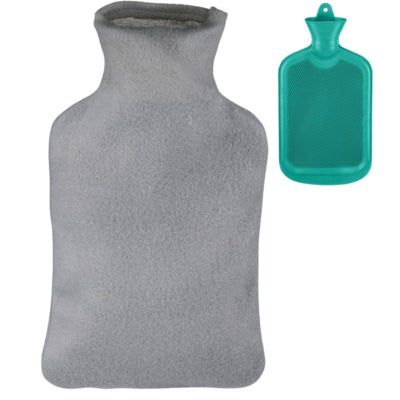 Borsa dell'acqua calda Relaxdays con coperchio grigio turchese 2 l | 6 pezzi