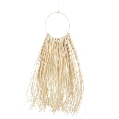 Decorazione murale con bottone in rafia cerchio 70 cm | 24 pezzi