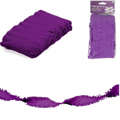 Ghirlanda Folat Twist di carta crespa viola 6 metri | 24 pezzi