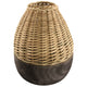Vaas paulownia hout zwart naturel 38 cm | 4 stuks