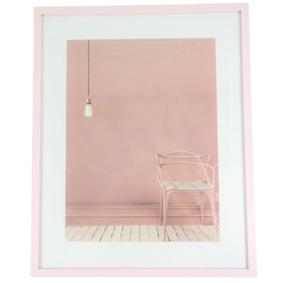 Marco de fotos con paspartú rosa 30 x 40 cm | 6 piezas