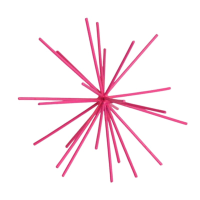 Ornamento Housevitamin Fuochi d'artificio in metallo rosa neon 15 cm | 24 pezzi