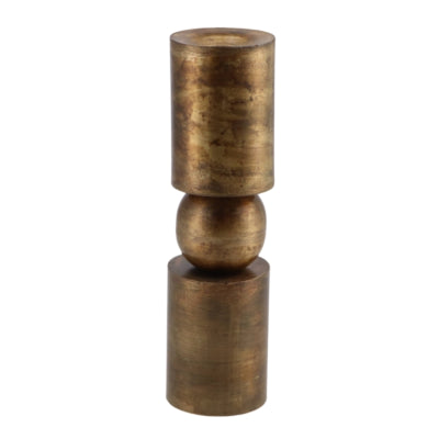 Candelabro dobra dorado 6x6x23cm