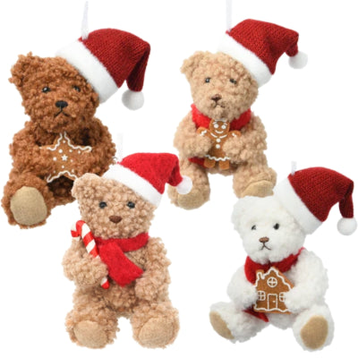 Ciondolo Ngk Orsetto di Natale 10 cm 4 assortiti | 36 pezzi