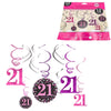 Ciondolo a spirale Amscan buon compleanno 21 anni 61 cm set da 12 | 48 pezzi