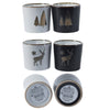 Kaars in pot kerst 6,5 x 6 cm 4 assorti | 12 stuks