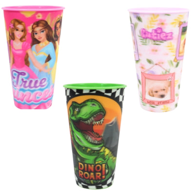 Vaso licencia 3d 480 ml 6 surtidos | 24 piezas
