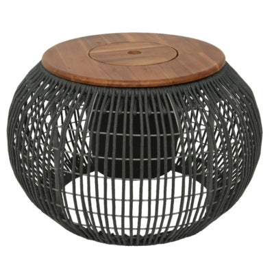 (r) tavolino con scomparto siviglia grigio 58 cm | 2 pezzi