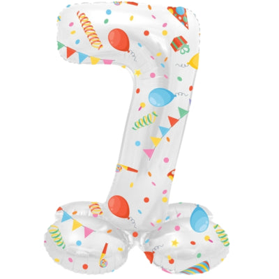 Globo de aluminio Folat de pie 7 fiesta alegre 41 cm | 20 piezas