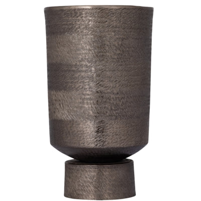 Ptmd macetero erga aluminio m gris 40 cm | 2 piezas