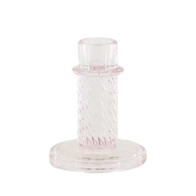 Candeliere Housevitamin Twist in vetro rosa 10 cm | 24 pezzi