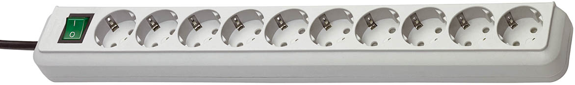 Brennenstuhl eco-line stekkerdoos met schakelaar 10-voudig lichtgrijs 3m h05vv-f 3g1,5 - 1159350010