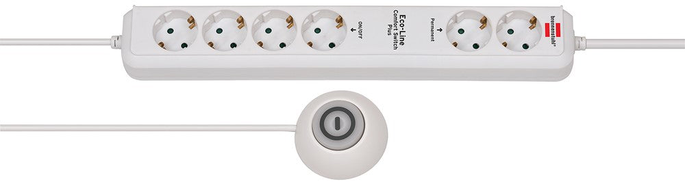Brennenstuhl eco-line stekkerdoos comfort switch plus el csp 24 6-voudig stekkerdoos (wit, 1,5 meter)