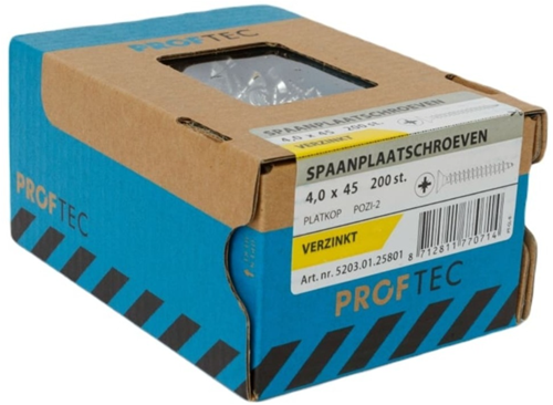 Vite per truciolare Proftec vz pk pz2 4,0x45 | 200 pezzi - 5203.01.25801