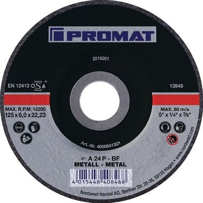 Disco abrasivo Promat tecwerk | d125xs6mm | acciaio piegato | foro 22,23 mm - 4000841321