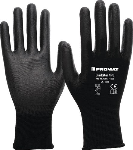 Guante Promat tecwerk | npu estrella negra | talla 6(s) negro | y 388 EPI categoría ii | y 388 - 4000371603