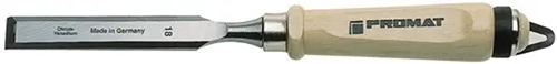 Promat tecwerk steekbeitel | snedebreedte 22 mm met klem | heft van wit beukenhout ulm vorm | chroom-vanadiumstaal - 4000815182