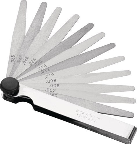 Promat tecwerk voelermaat | bladsterkte 0,05-2,0 mm | staal | lengte 100 mm aantal bladen 21 st. - 4000851423