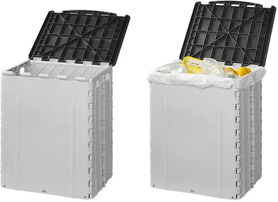 Waste Bin plegable 35 litros 25 x 31 x 38 cm de negro gris