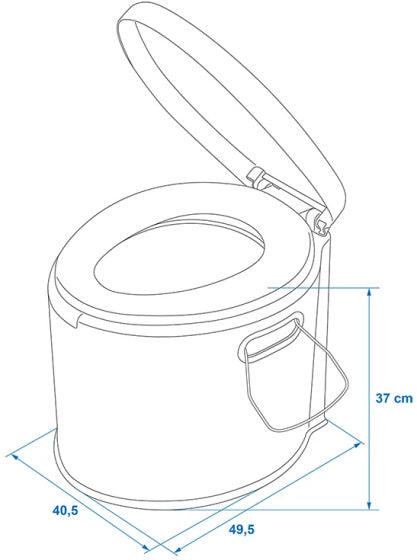 Proplus portatile WC 7 litri di altezza del sedile 37 cm grigio