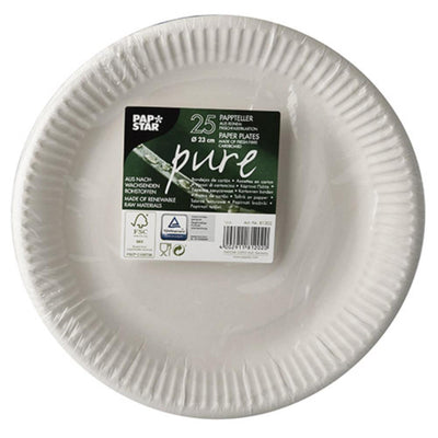 Papstar platos cartón blanco 23cm 25uds