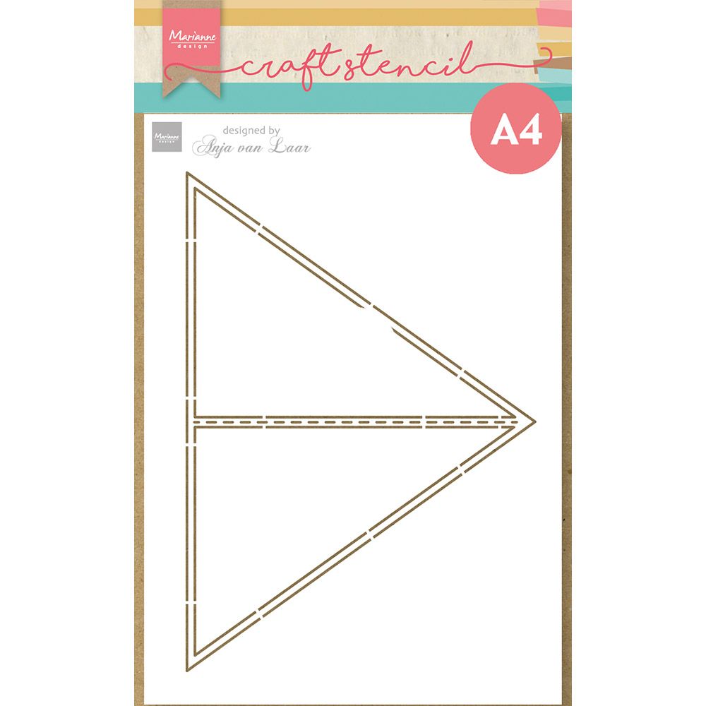 Design Marianne • stencil artigianale per biglietto triangolare di Anja
