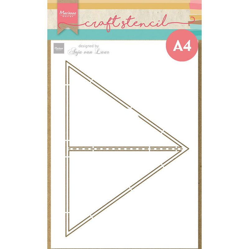 Design Marianne • stencil artigianale per biglietto triangolare di Anja