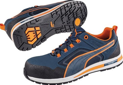 Scarpa antinfortunistica Puma | taglia 45 blu arancione | s3 hro src e iso 20345 | pelle | 1 pezzo - 64.310.0-45 64.310.0-45