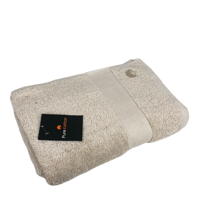 Telo bagno maxi in puro cotone tortora 100x150cm