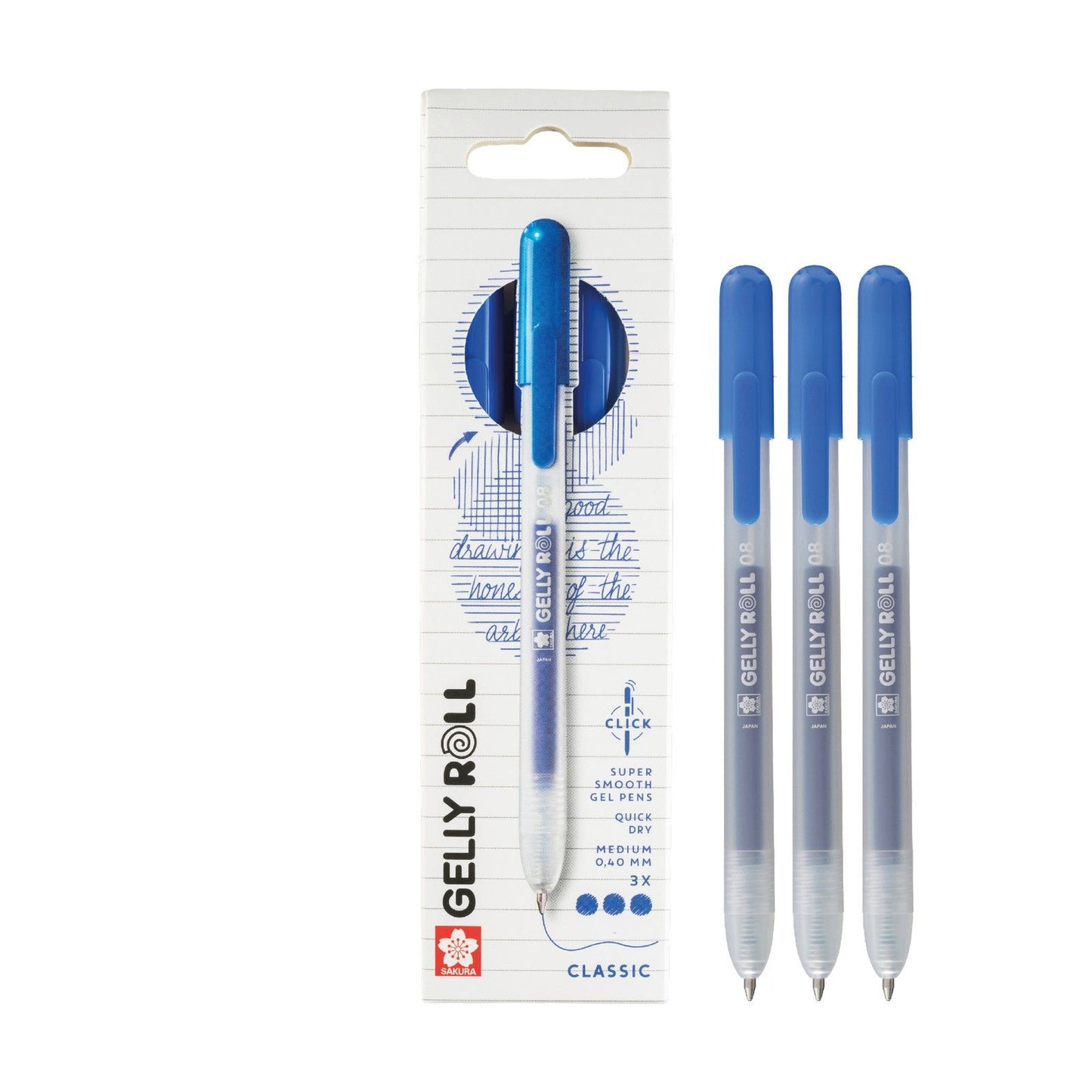 Sakura • set classico retrattile gelly roll blu 3 pezzi