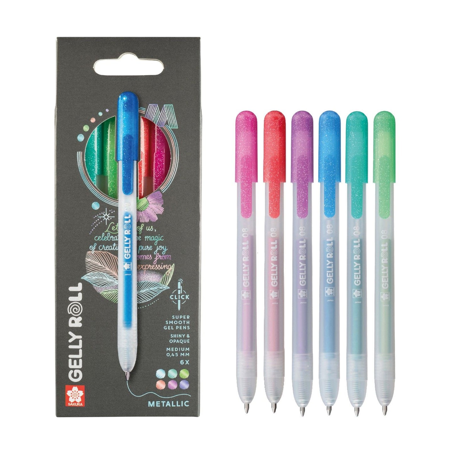 Sakura • set metallico retrattile gelly roll 6 pezzi