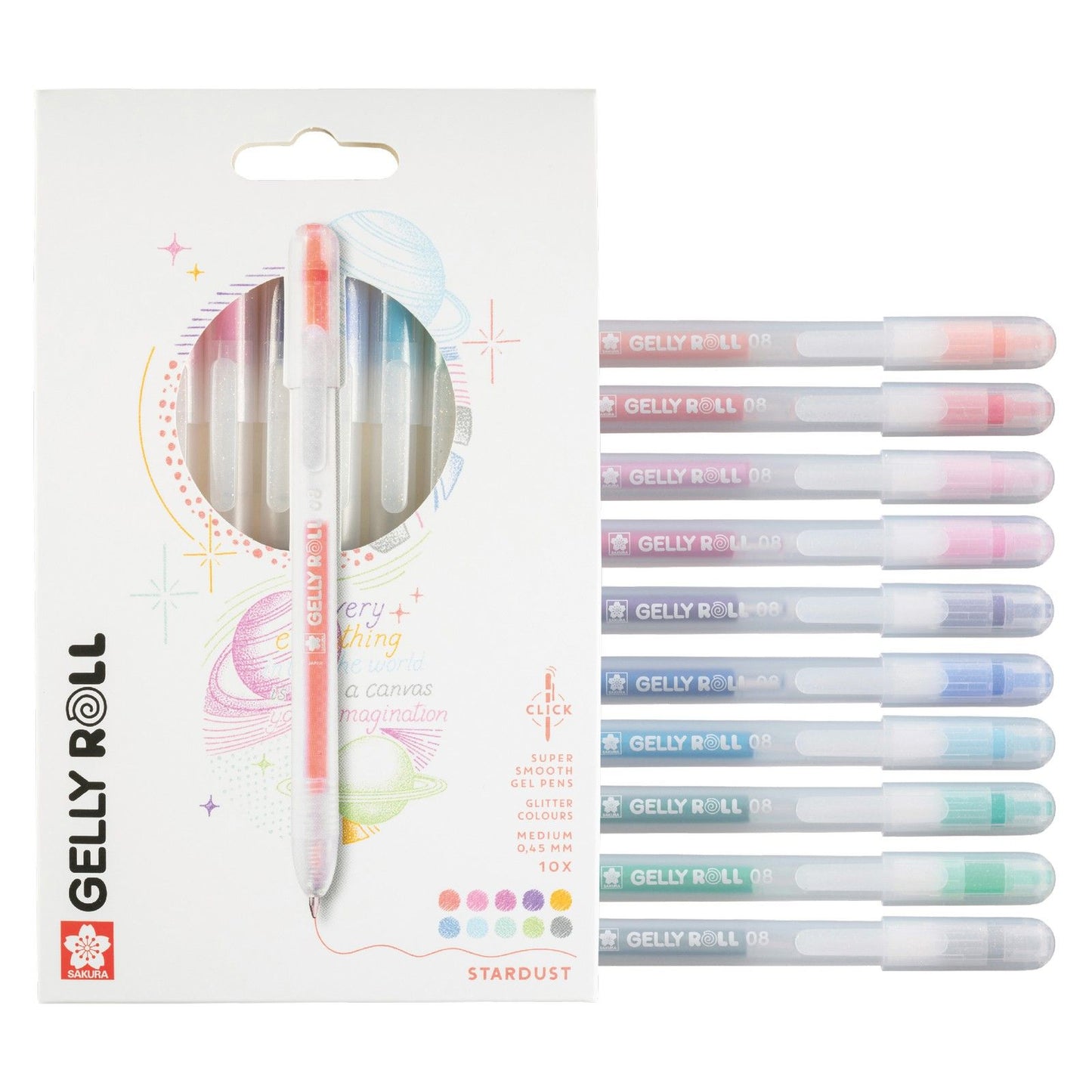 Sakura • set gelly roll stardust retráctil 10uds