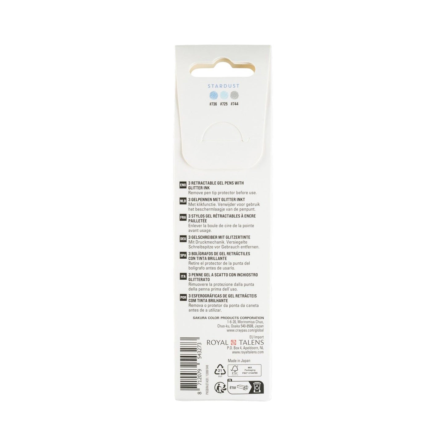 Sakura • set gelly roll retrattile Stardust blu cielo argento blu 3 pezzi